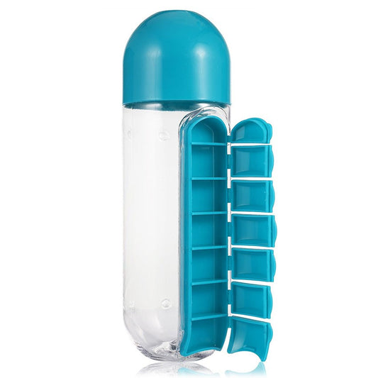 2in1 Pill & Vitamin Organizer Water Bottle 830