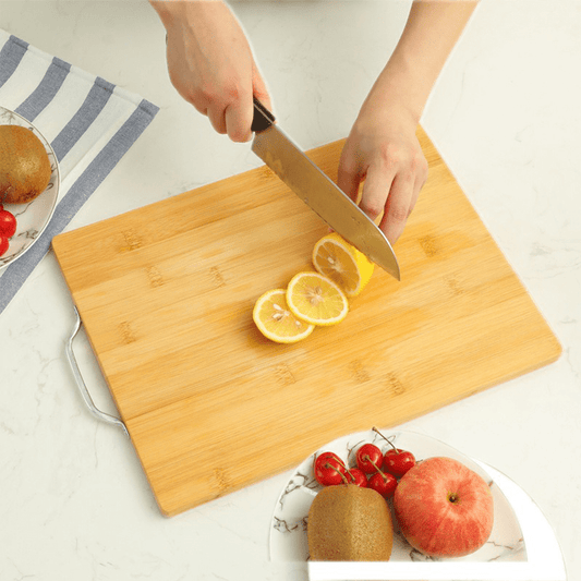 Bamboo cutting board kitchen cutting board wood 34x24x1.8cm