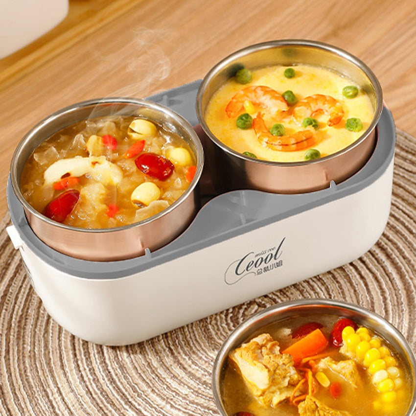 Electric Lunch Box Food Warmer Heater with Insulation Portable Bento Box 14x23cm