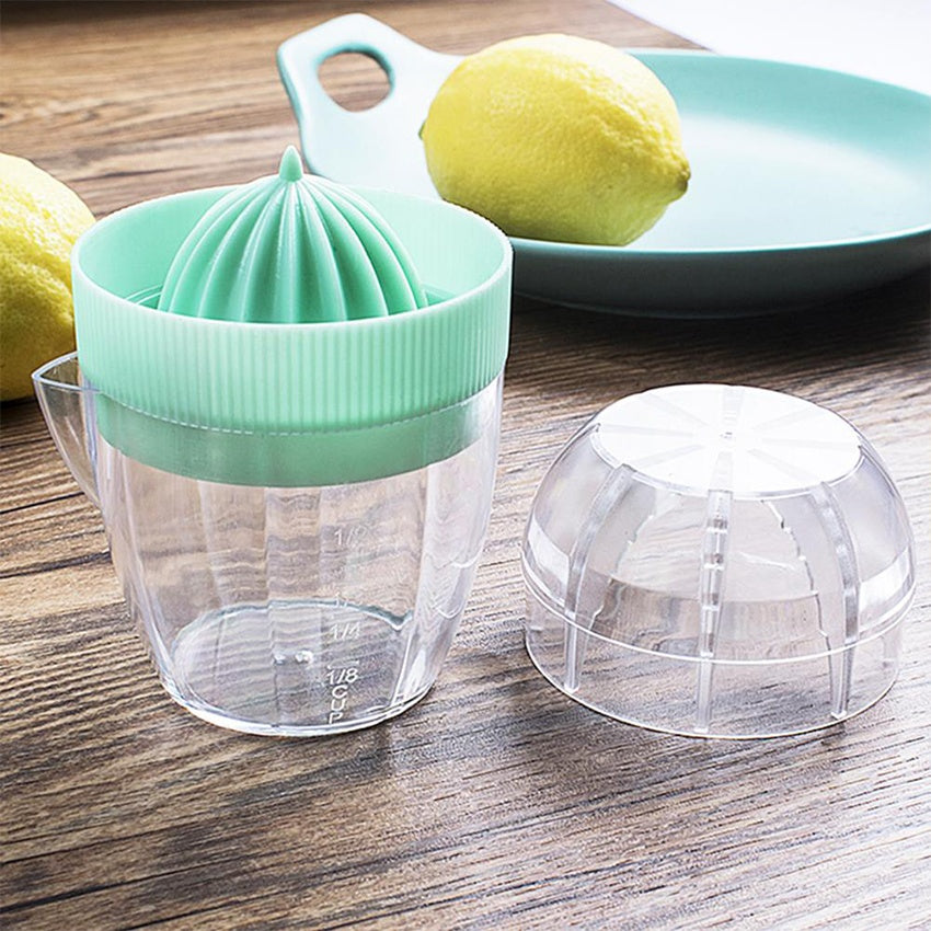 Mini Plastic Juicer Manual Fruit Press with Cup 10cm x 7cm