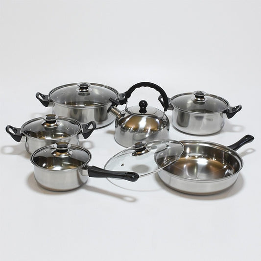 Stainless steel pot set kitchen cooking set pot for 12-piece pot set