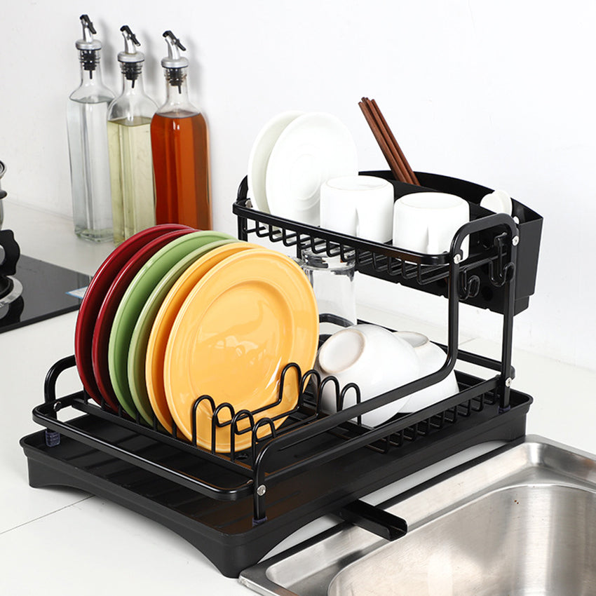 Premium Dish Rack Two-tier Aluminum Kitchen Organizer Sink Drainer ZC-05