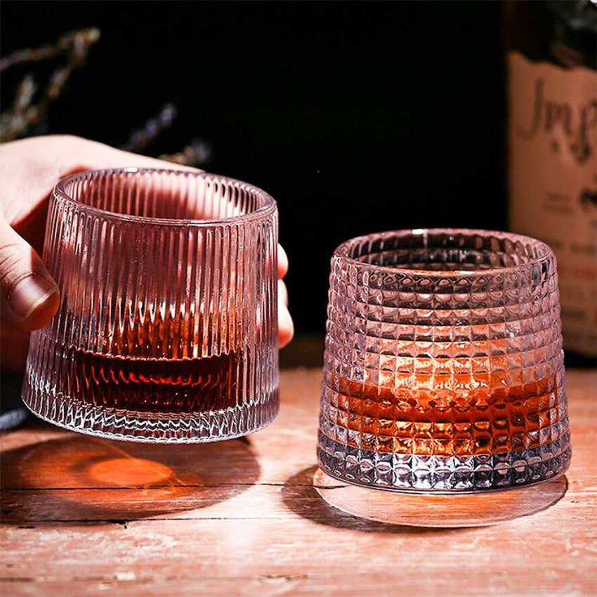 Rotating Crystal Wine Glass